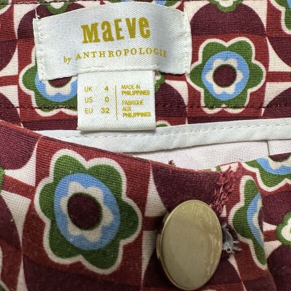 Anthropologie Maeve Mid-Rise Flare Stretch Pants Size‎ 0 Cottage Boho Hippie - Picture 8 of 11